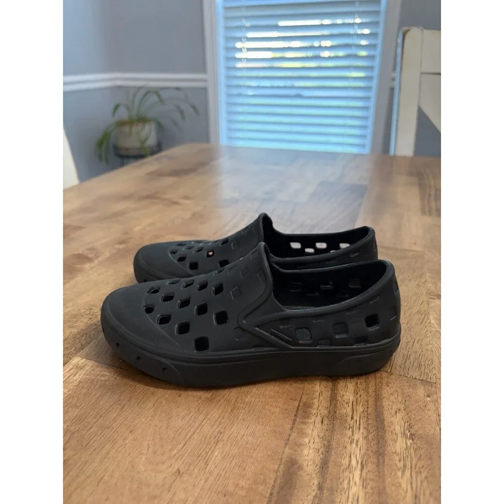 Vans Black Slip-On Clog Sandals w/ Ventilation Holes, Logo Accent